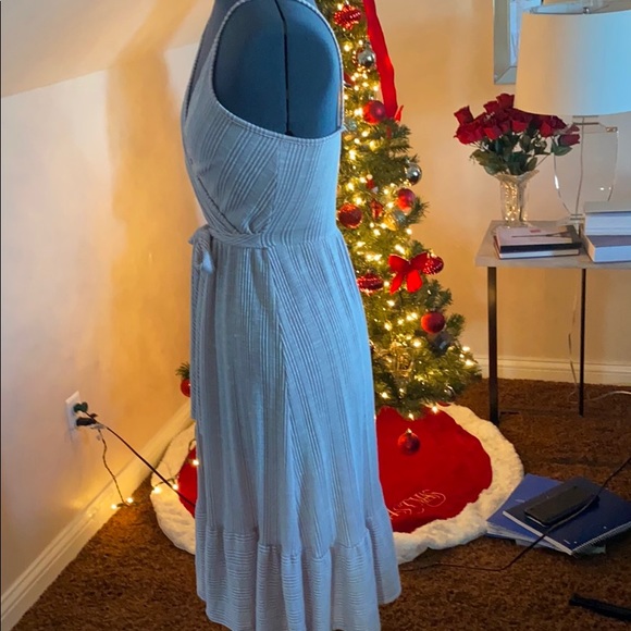 Striped Purple Midi Dress - Picture 3 of 4